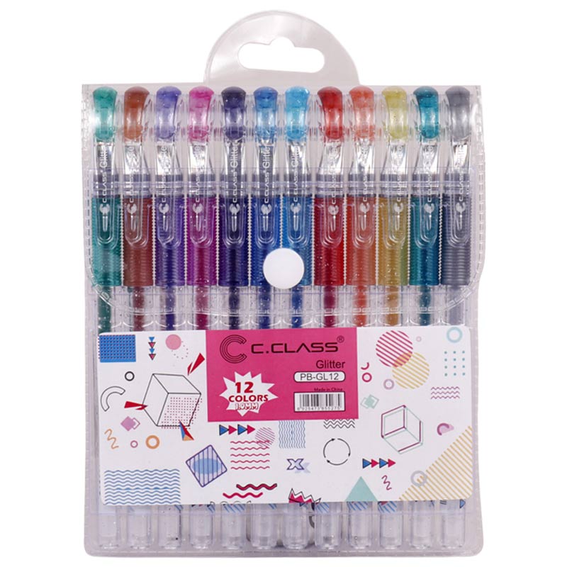 خودکار اکلیلی سی کلاس رنگی 1 میلی متر PB-GL12 بسته 12 عددی