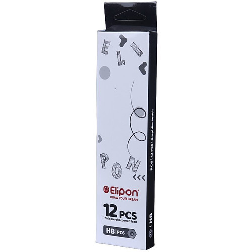 مداد مشکی الیپون Elipon PC6 بسته 12 عددی