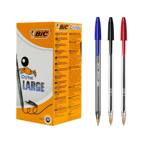 خودکار بیک Bic Cristal Large 1.6mm بسته 50 عددی