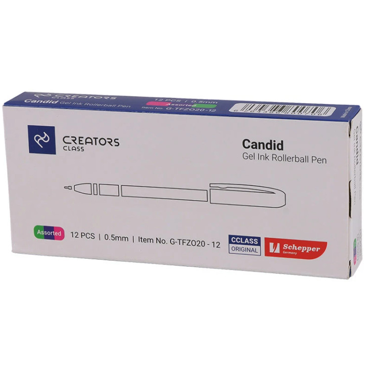 روان نویس سی کلاس رنگی 0.5 میلی متر Candid G-TFZO20 بسته 12 عددی