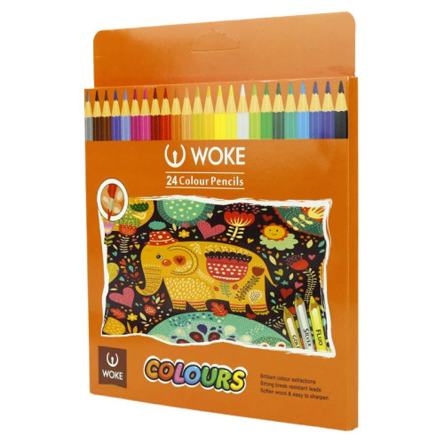 مداد رنگی 24 رنگ جعبه مقوایی وک WOKE