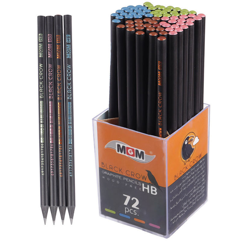 مداد مشکی MGM BLACK CROW بسته 72 عددی