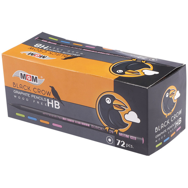 مداد مشکی MGM BLACK CROW بسته 72 عددی